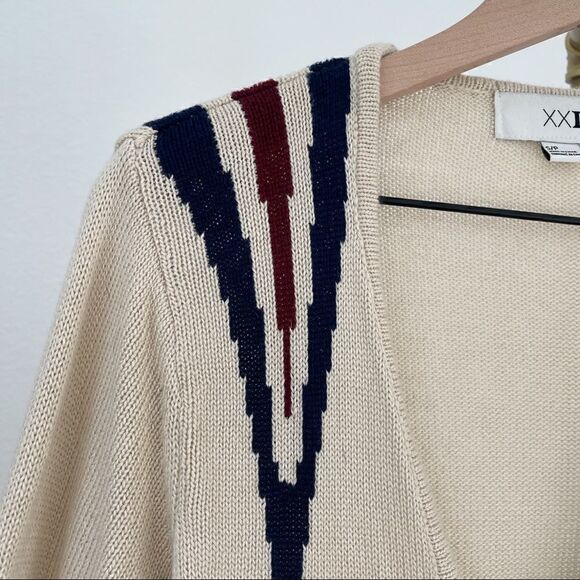 XXI Boho Aztec  Vintage Fringe Sweater Cardigan Jacket S - Picture 5 of 7